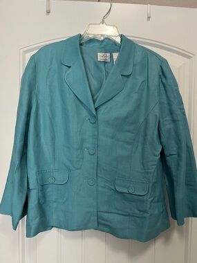 Emma James Teal Blue Tailored Button Blazer